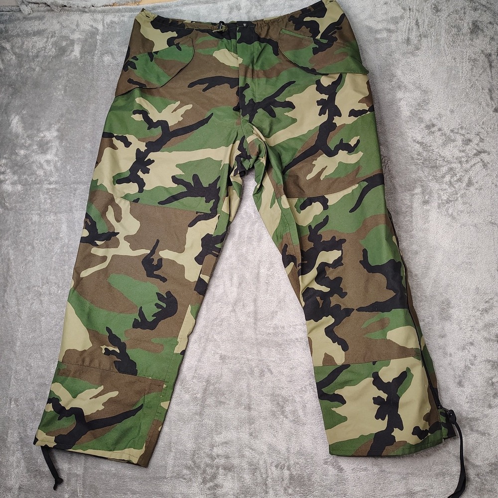 US Military Pants Men Large Short Woodland Rain Pants Gore Extended Cold Weather